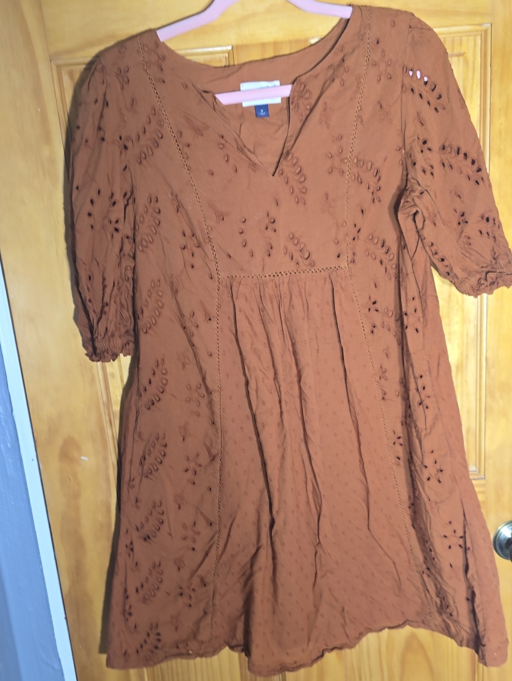 Universal Thread Rust Orange Dress with V-Neck